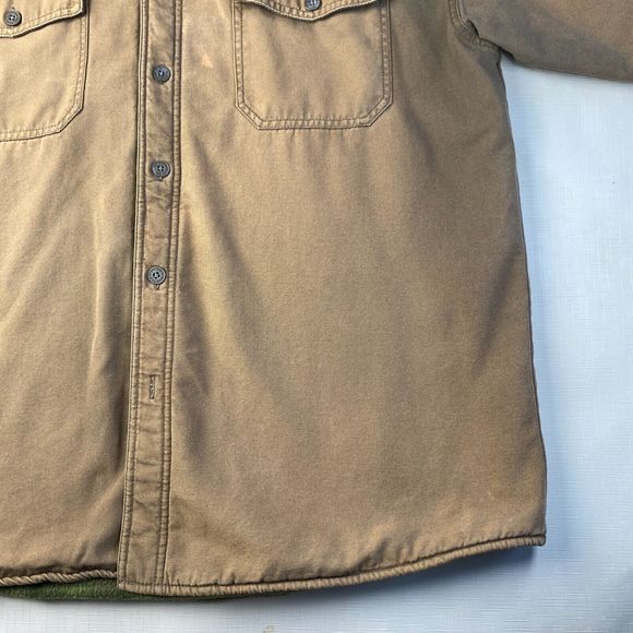 LEVI'S Flannel Fleece Lined WORK WEAR SHIRT! FADED BROWN Long Sleeve Sz XL - Picture 10 of 16